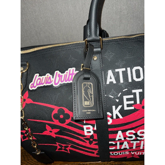 Louis Vuitton Keepall Bandouliere 55 NBA LV Black Basketball Weekend Travel Bag - Picture 4 of 12